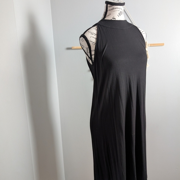 Black Halter Mini Dress Bamboo Soft Small/Medium Classic Cute - Picture 4 of 5